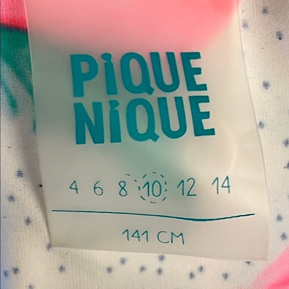 Pink and Green One Piece Swimwear with Tropical Print - Picture 6 of 6